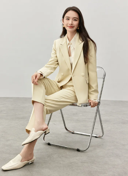 Formal Office Style Blazer And Ankle-length Pencil Pant 2 Piece Sets - Image 8