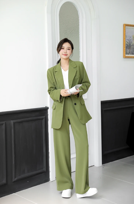 Formal Office Style Loose Blazer And Pants Two Piece Set Suits - Image 2