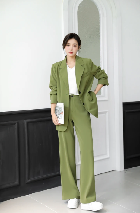 Formal Office Style Loose Blazer And Pants Two Piece Set Suits - Image 3