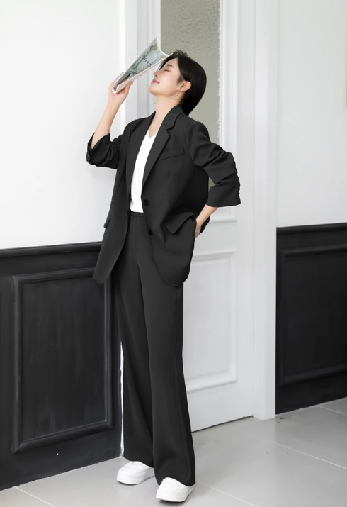 Formal Office Style Loose Blazer And Pants Two Piece Set Suits - Image 7