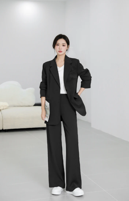 Formal Office Style Loose Blazer And Pants Two Piece Set Suits - Image 6
