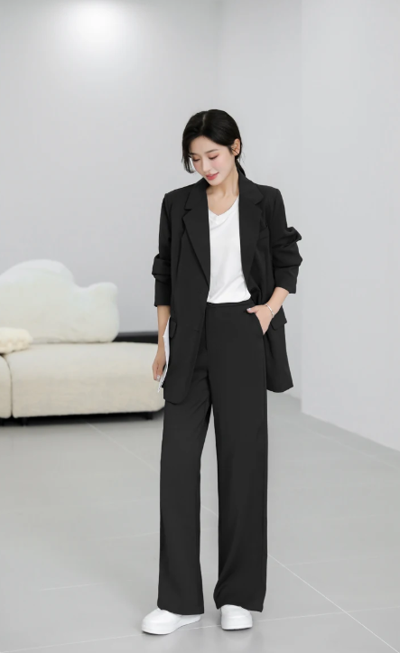 Formal Office Style Loose Blazer And Pants Two Piece Set Suits - Image 5