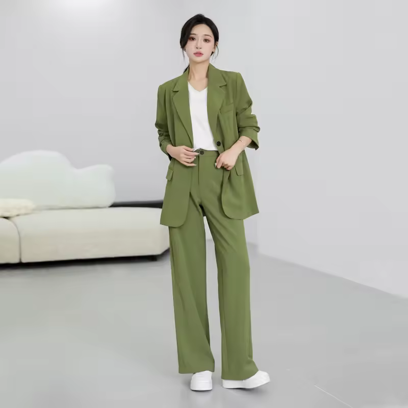 Formal Office Style Loose Blazer And Pants Two Piece Set Suits