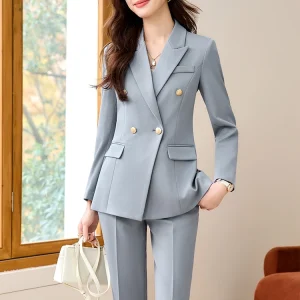 Formal Office Style Single Breasted Blazer And Pant 2 Piece Suit
