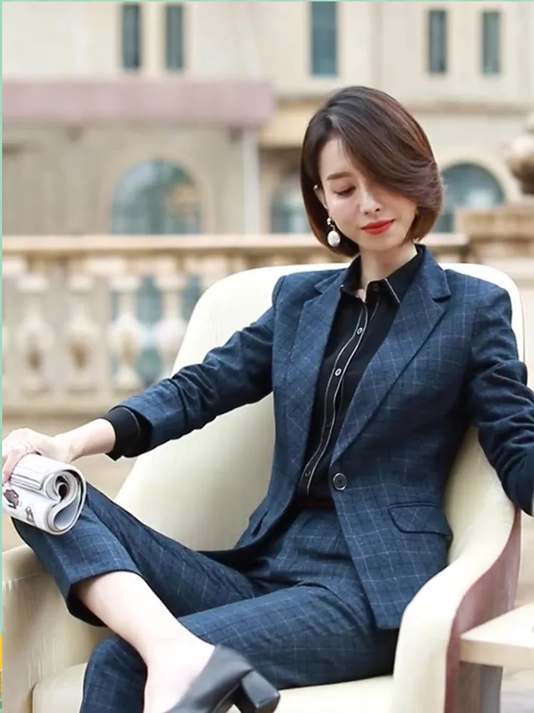 Formal Plaid Design Jacket Vest Office Mini Pant 3 Piece Suit - Image 7