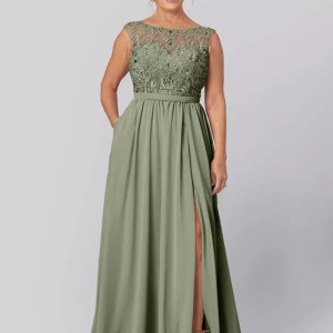 Gorgeous Illusion Neckline Sleeveless Ball Gown Cut Out Guest Dresses For Wedding