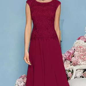 Gorgeous Jewel Neck Three Quarters Sleeves Knee-Length A-Line Guest Dresses