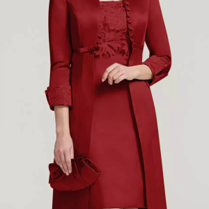 Gorgeous Lace Jewel Neck Knee-Length Wedding Guest Two-piece Dresses