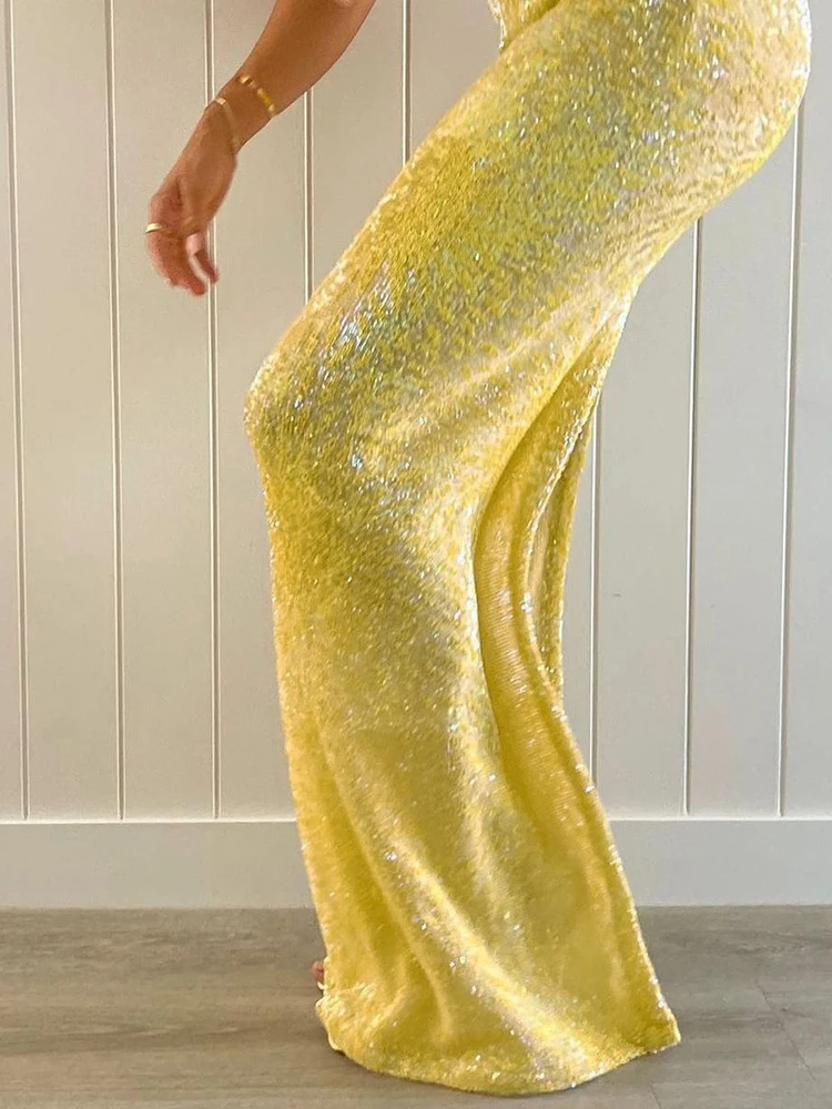 Hipster Festival Style Wrapped Chest Mini Tops Matching Straight Maxi Skirts Vacation Suits - Image 8