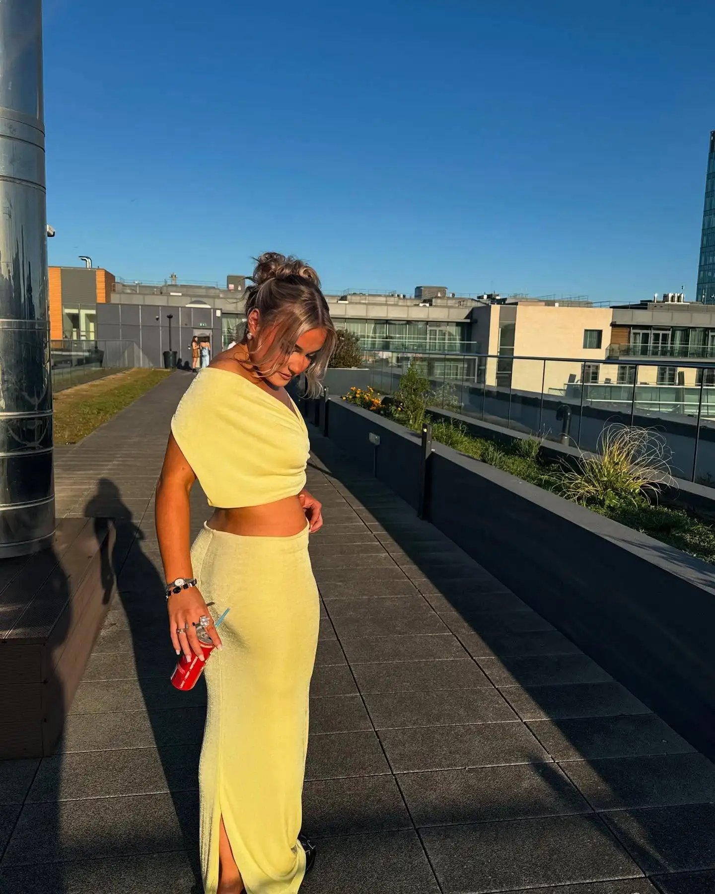 Hollow Out Butter V-neck Backless Beaded Decoration Vestidos Long Dress - Image 4