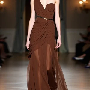 Irregular Neck Sleeveless High Waist Solid Spliced Mesh Slimming Temperament Dress