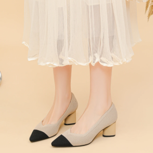 Formal Knitted Breathable Anti slip Rubber Sling-backs Sole Shoes