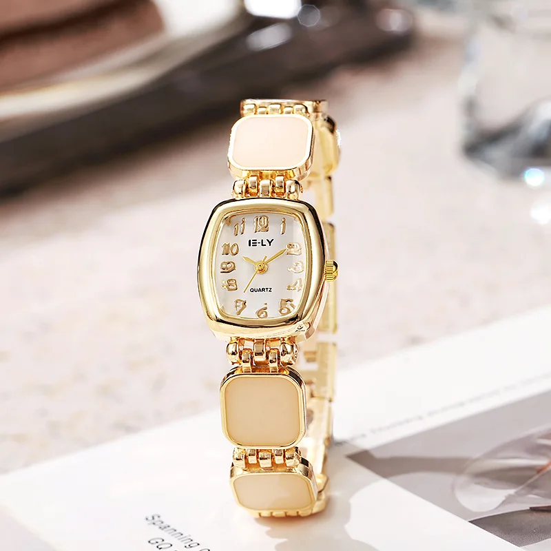 Luxury Alloy Number Dial Vintage Simple Minimalist Clock Buckle Bracelet Quartz Watch - Image 5