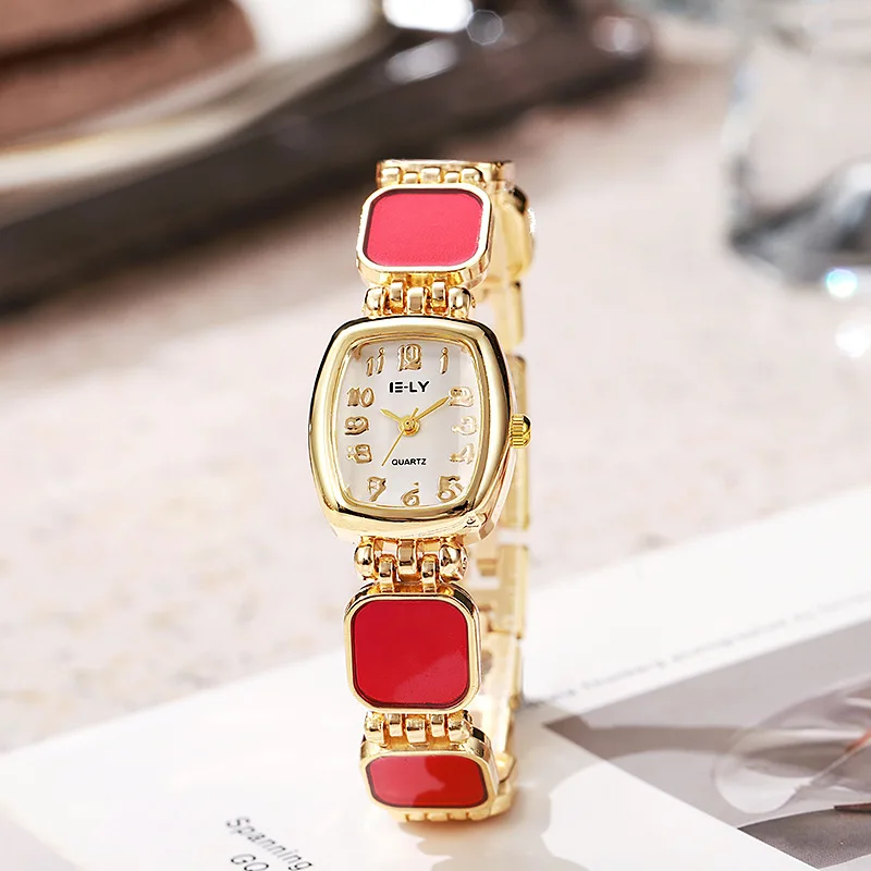 Luxury Alloy Number Dial Vintage Simple Minimalist Clock Buckle Bracelet Quartz Watch - Image 6