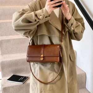 Luxury Designer Flap PU Leather Pure Color Small Square Shoulder Crossbody Messenger Bags