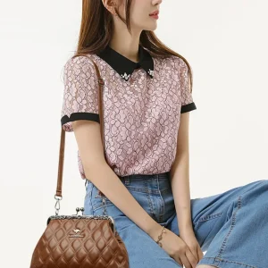 Luxury Quilted Kiss-Lock Crossbody Vintage Style Clutch Shoulder Handbags