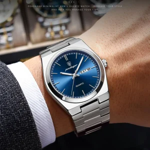 Luxury Stainless Steel Waterproof Luminous Watch Date Week Men's Quartz Watches