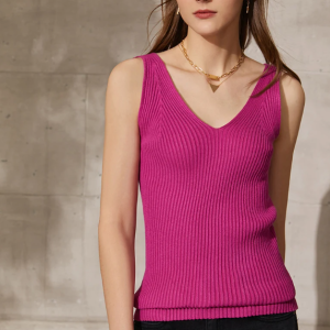 Office Lady Solid V-neck Slim Vest Tank Streetwear Camisole Tops