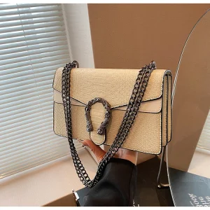 Retro Style Fashion Snake Pattern Crossbody Small Chain Shoulder Bag