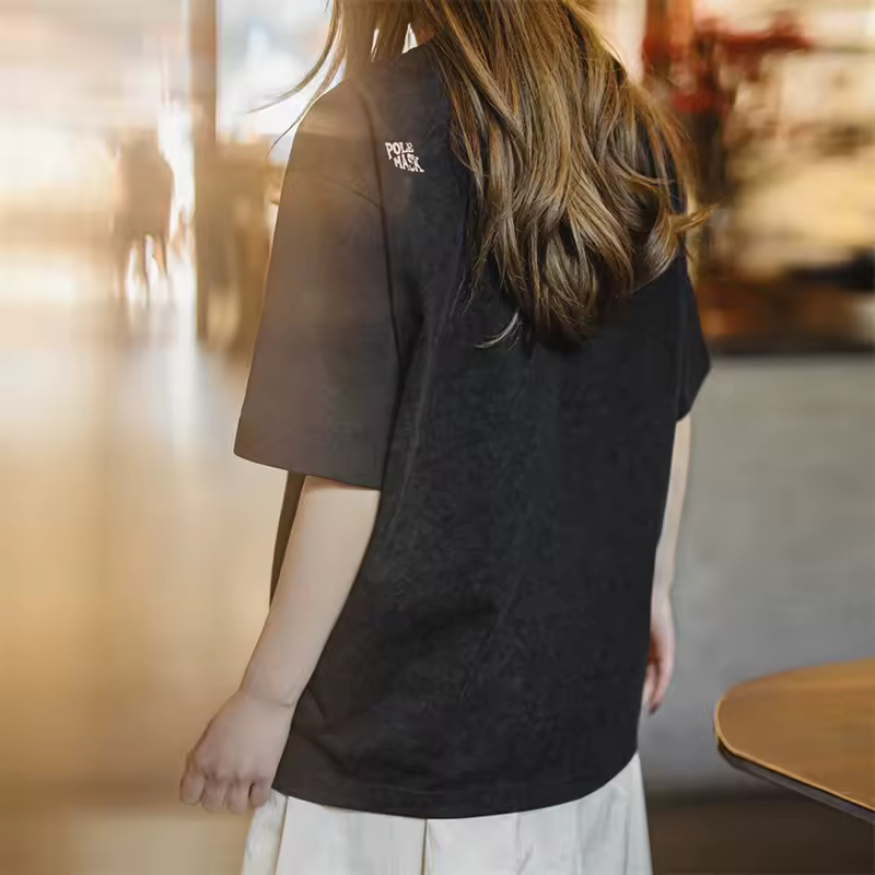 Retro Style Thunderbird Print Heavyweight Embroidered Short Sleeve T-Shirt - Image 4