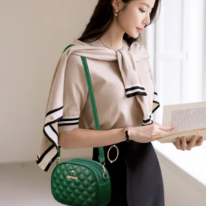 Retro Trendy Versatile Temperament High-end Round Cake Shoulder Crossbody Bag