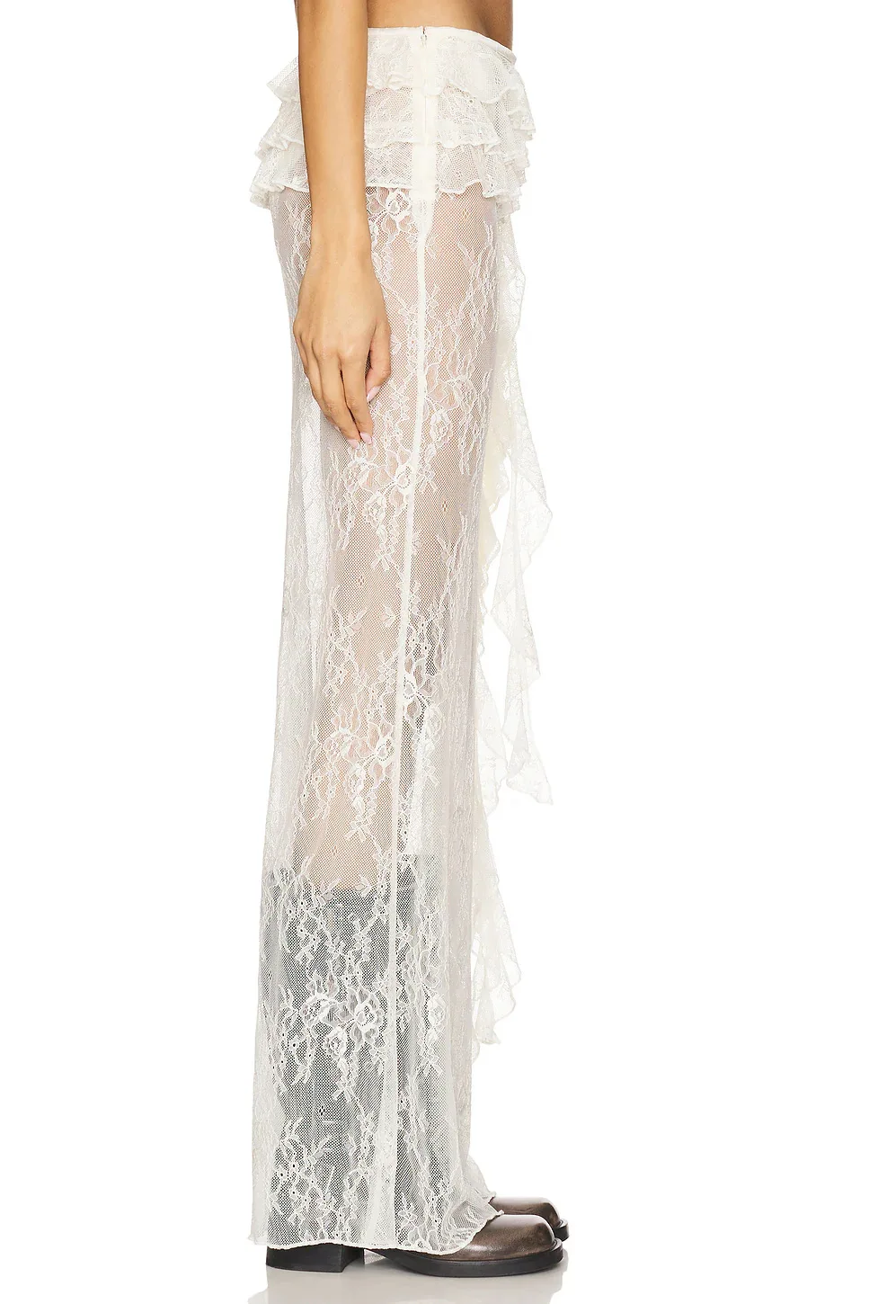 Ruffle Lace Maxi Skirt See Through Slim Club Party Beach Holiday Two Piece Set - Image 11