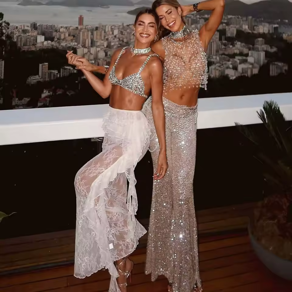 Ruffle Lace Maxi Skirt See Through Slim Club Party Beach Holiday Two Piece Set - Image 5