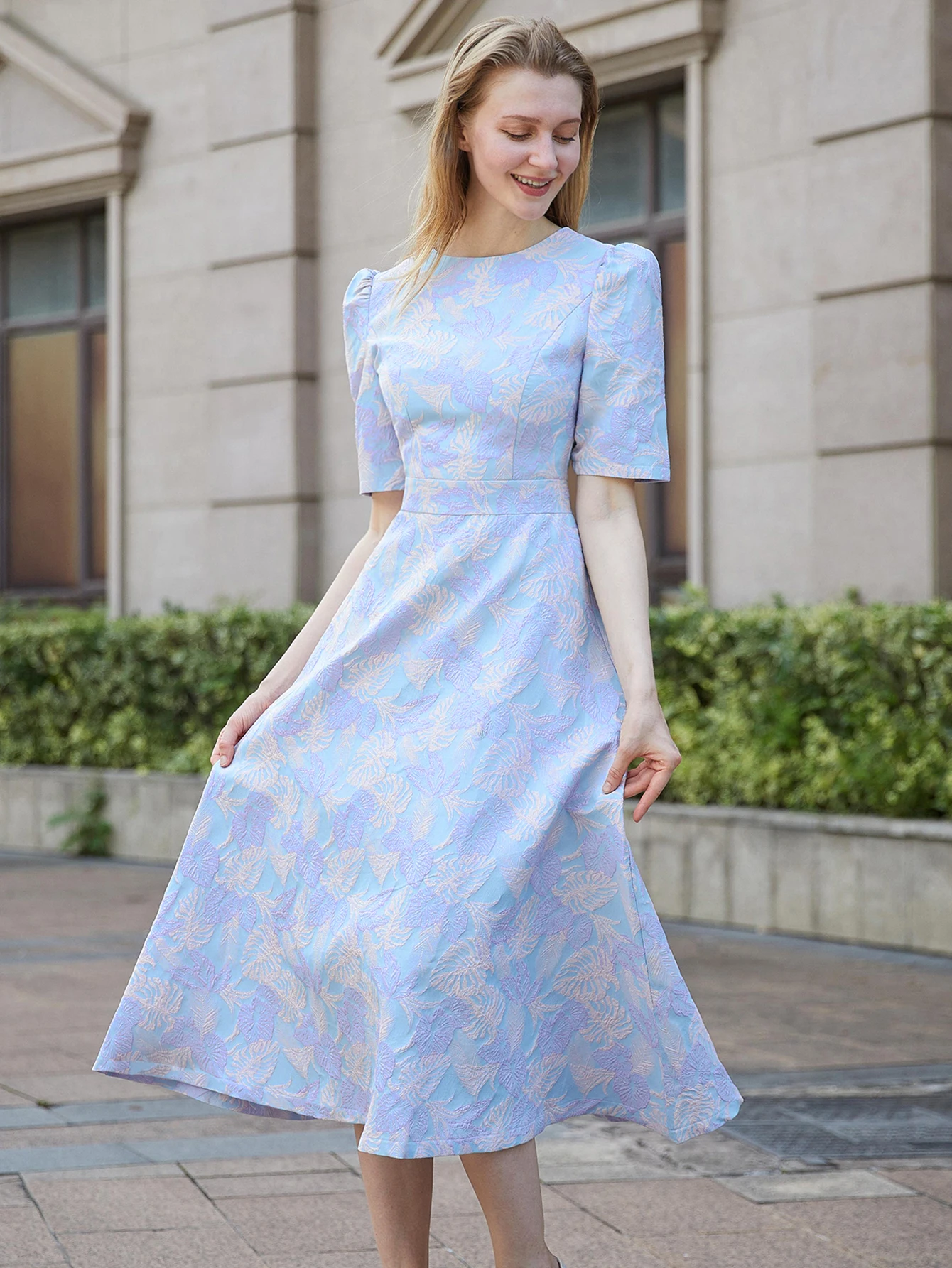 Elegant Flower Casual O-Neck Temperament Evening Party Dresses - Image 8