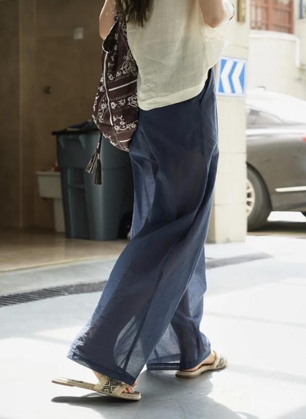 Spliced Fold Folded High Waist Loose Temperament Basics Trousers Pant - Image 6