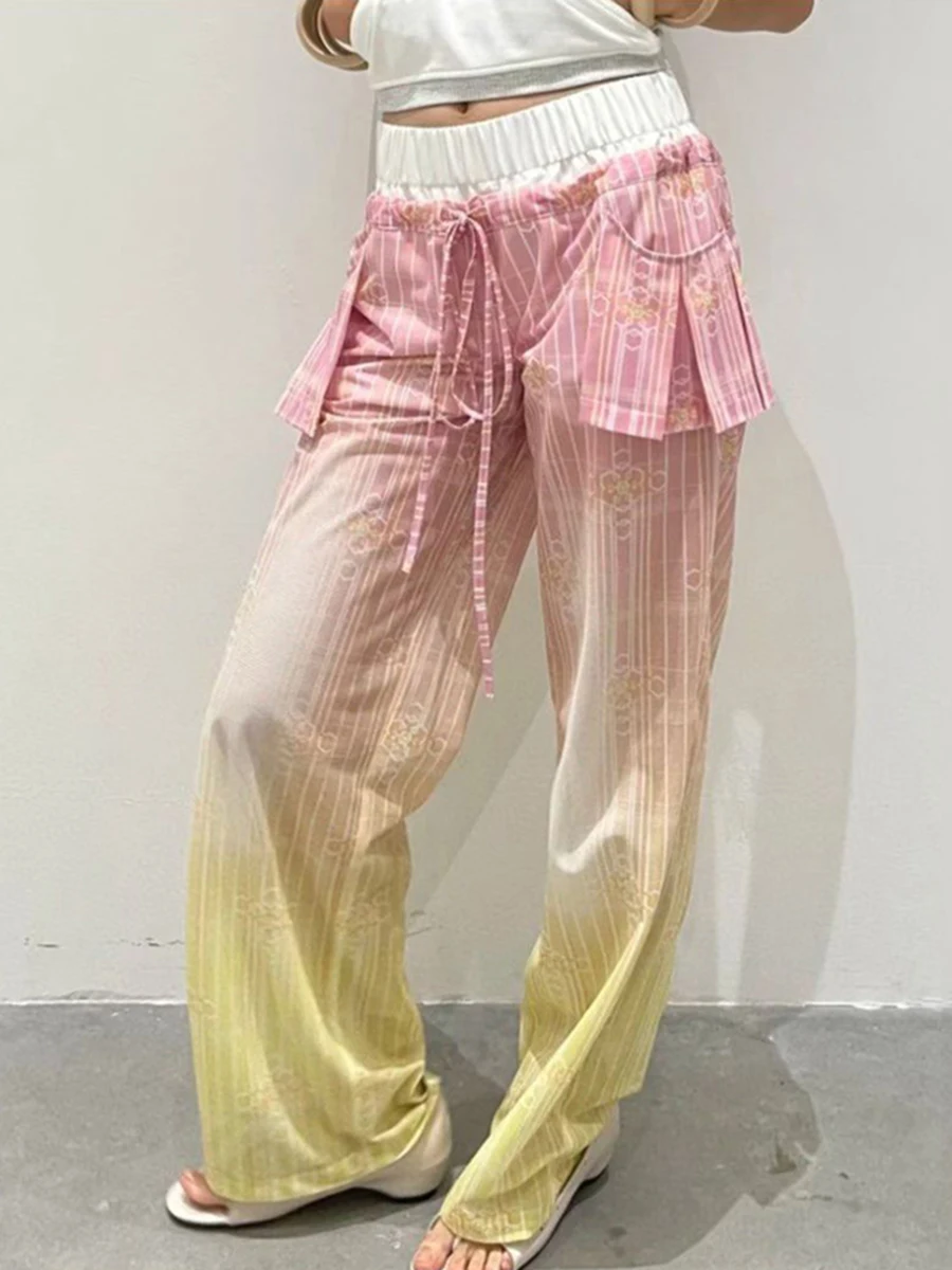 Spliced Pocket High Waist Slimming Temperament Basics Pants