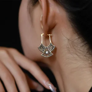 Trendy Hollow Geometric Pearl Creative Design Simple Ethnic Personality Party Drop Earrings