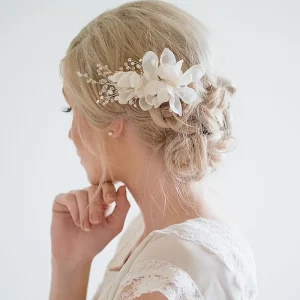 Trendy Metal Crystal Flower Headpiece Bridal Wedding Hair Clips Hairpin