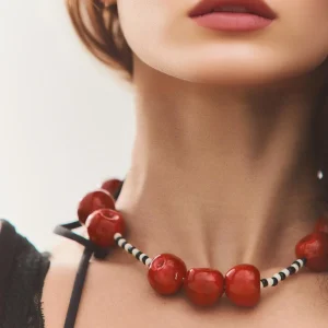 Trendy Plant Zinc Alloy Creative Birthday Cherry Bead Necklace