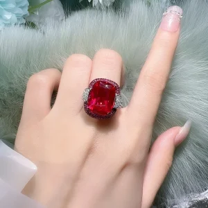 Trendy Tourmaline Lab Diamond Wedding Bands Gemstone Cocktail Party Ruby Emerald Rings