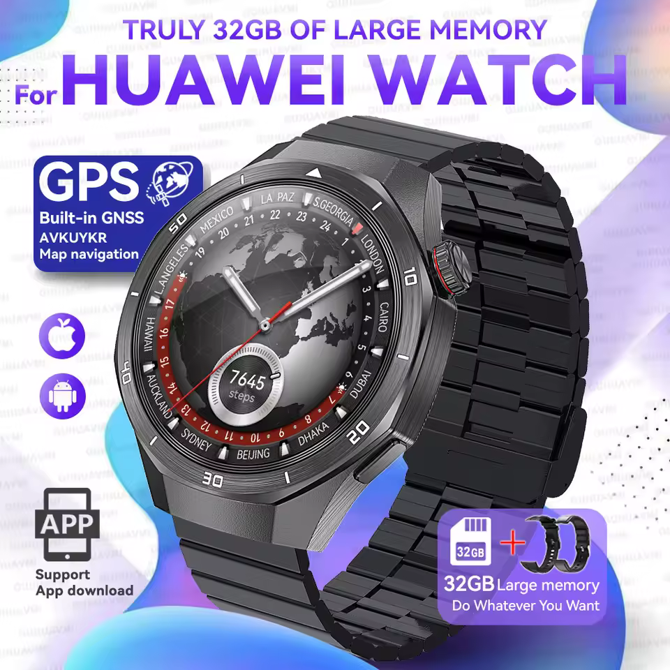 Trendy Video Play GPS APP Download Clock Sports Waterproof Call Earphone GT5 Watch 32GB Memory Bracelet Smartwatch
