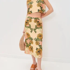 Two Piece Set O Neck Short Sleeve Top Highwaist Skirts Elegant Sets