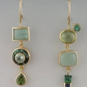 Vintage Geometric Zinc Alloy Delicate Design Square Round Dangle Earrings