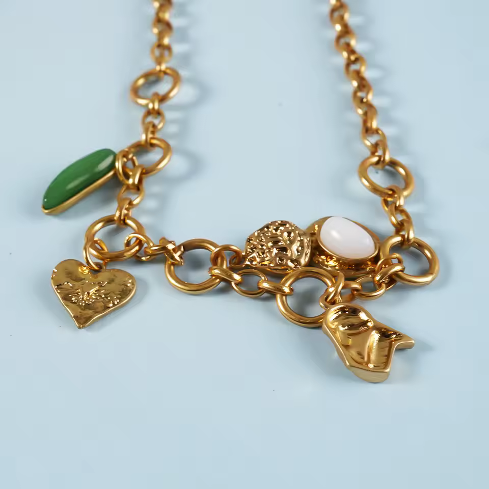 Vintage Metal Boho Coquette Plant Zinc Alloy Link Chain Anniversary Cute Necklace - Image 3