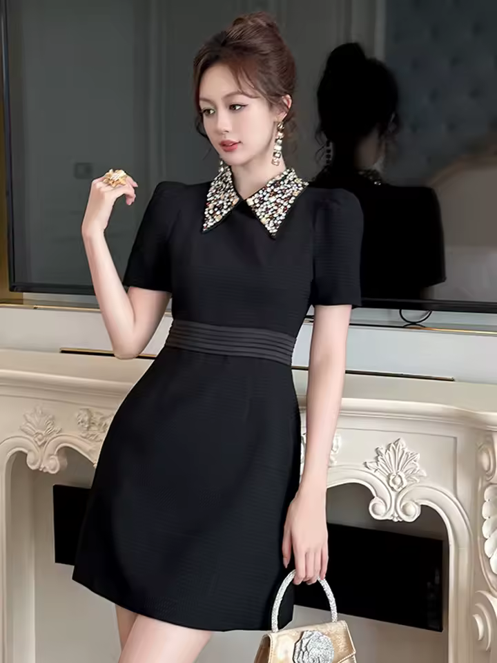 Vintage Short Sleeve Commute Party Birthday Vestidos Formal Occasion Short Evening Dress - Image 3