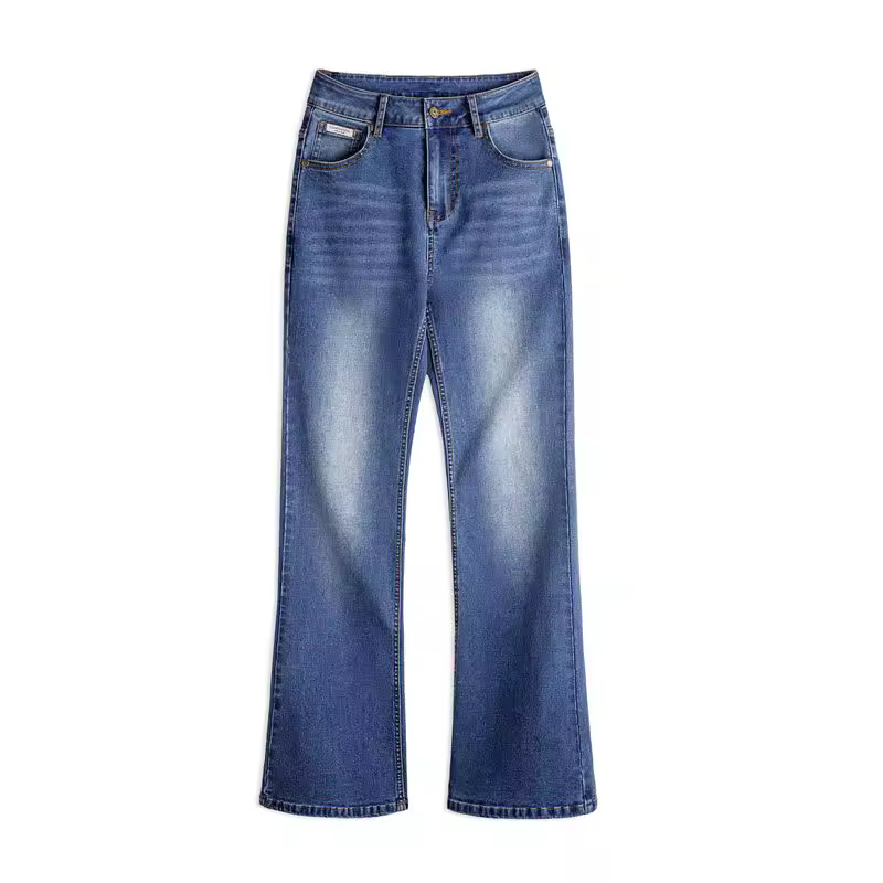 Vintage Slim Fit Washed Low Waist Denim Pants With Zipper Casual Street Trousers - Image 6