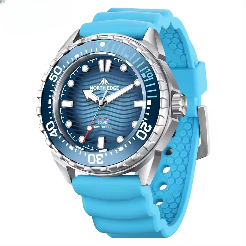Luxury Triton Solar Powered Dive 316L Stainless Steel Case Waterproof 300M Quartz Watches - Image 2
