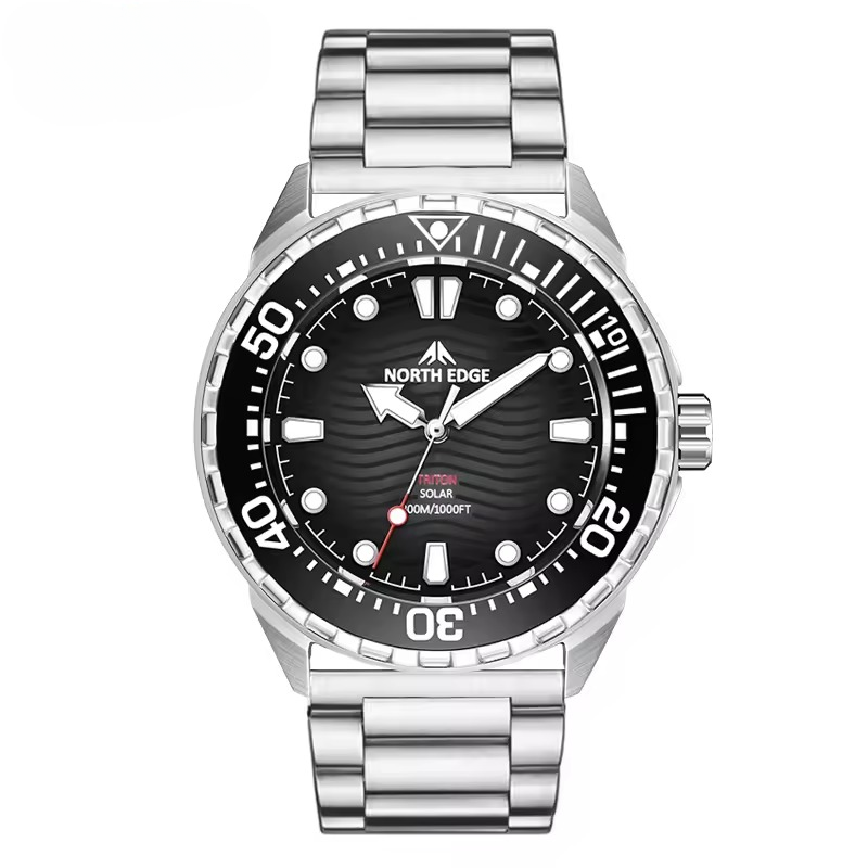 Casual Triton Solar Powered Dive 316L Stainless Steel Case Waterproof 300M Quartz Watches - Image 2