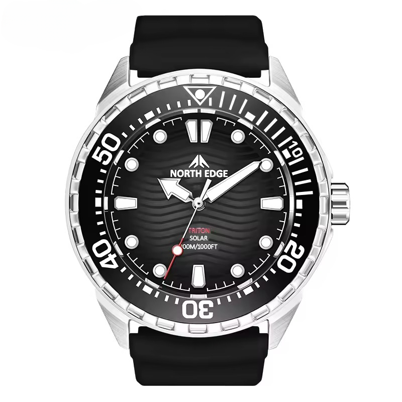 Luxury Triton Solar Powered Dive 316L Stainless Steel Case Waterproof 300M Quartz Watches - Image 3