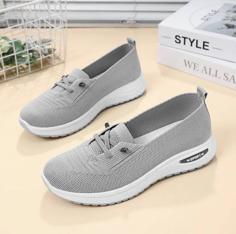 Casual Shallow Cotton Breathable Slip-On Chunky Sole Sneakers - Image 5