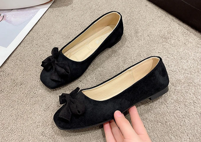 Comfortable Chic And Elegant With Bow Slip-on Square Toe Flat Loafers - Image 16