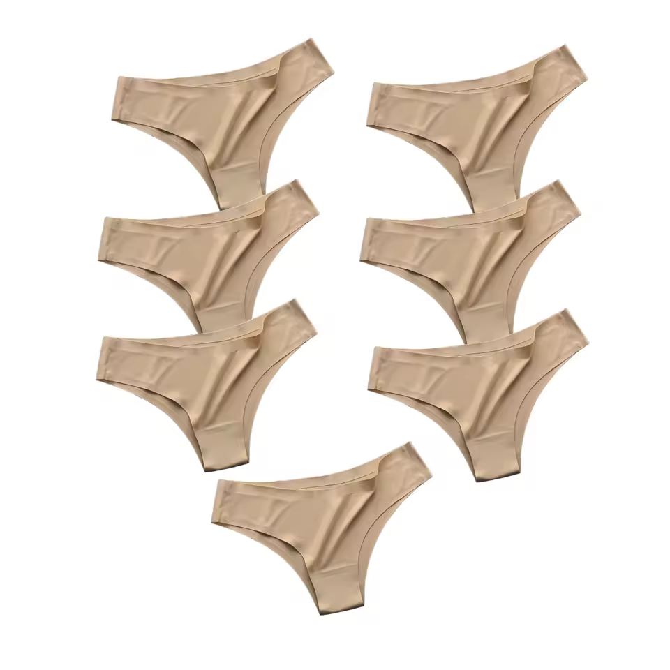 7PCS Set Panties Seamless Underwear Ice Silk Underpants Low Rise Panties - Image 2