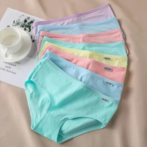 7Pcs Set Candy Color Underwear Comfortable High-quality Cotton Panties