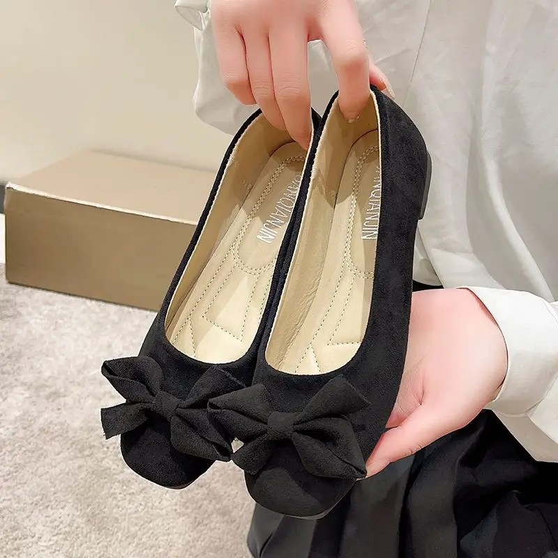 Comfortable Chic And Elegant With Bow Slip-on Square Toe Flat Loafers - Image 15