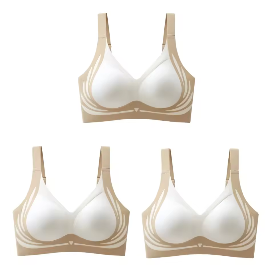 Anti-sagging Lift-Up Non-wire Brassiere Adjust Straps Padded Push Up Bras 3Pcs Set - Image 9