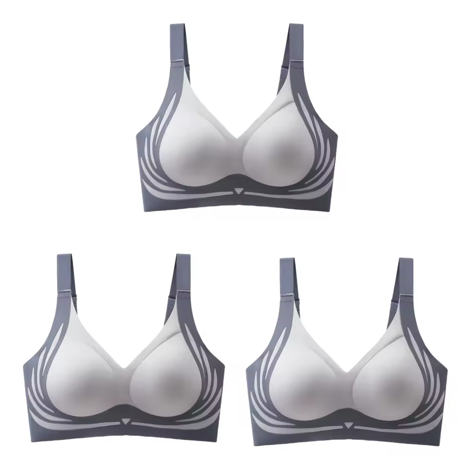Anti-sagging Lift-Up Non-wire Brassiere Adjust Straps Padded Push Up Bras 3Pcs Set - Image 7